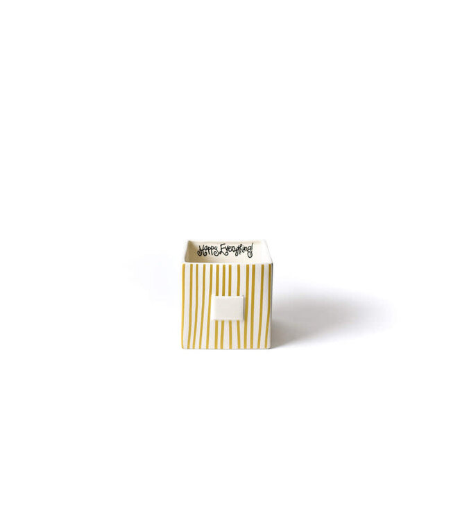 HAPPY EVERYTHING Gold Stripe Mini Nesting Cube Medium