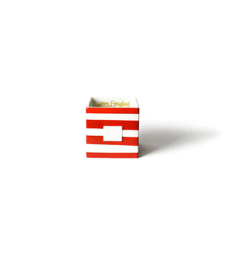 HAPPY EVERYTHING Red Stripe Mini Nesting Cube Medium
