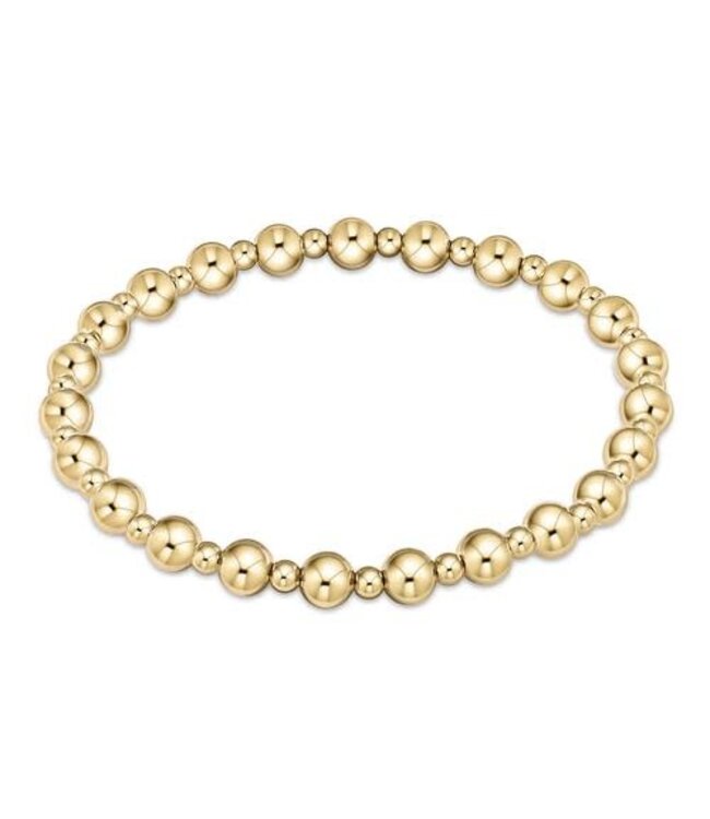 ENEWTON Classic Grateful Pattern 5mm Bead Bracelet - Gold