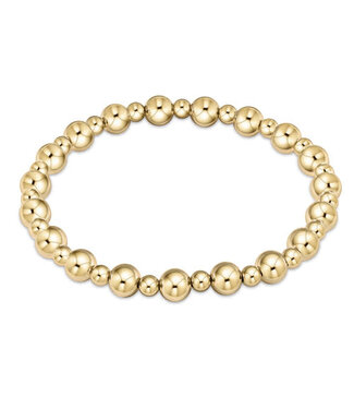 ENEWTON Classic Grateful Pattern 6mm Bead Bracelet - Gold
