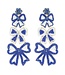 Game Day Striped Bow Ribbon Beaded Earrings