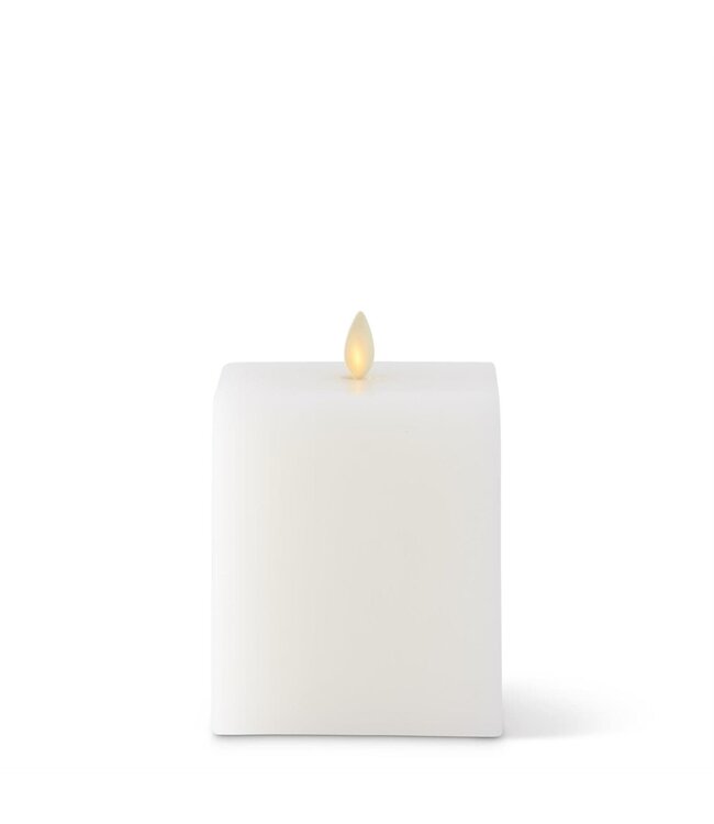 White Wax Luminara Large Indoor Square Candles with Remote