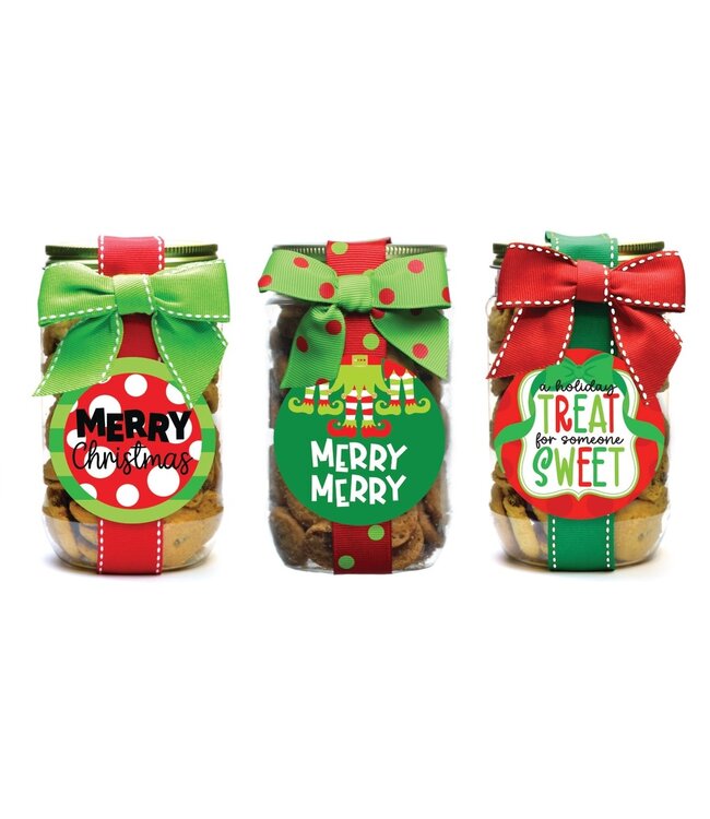 Christmas Holiday Chocolate Chip Cookie Pint Jars Amber Marie and Company