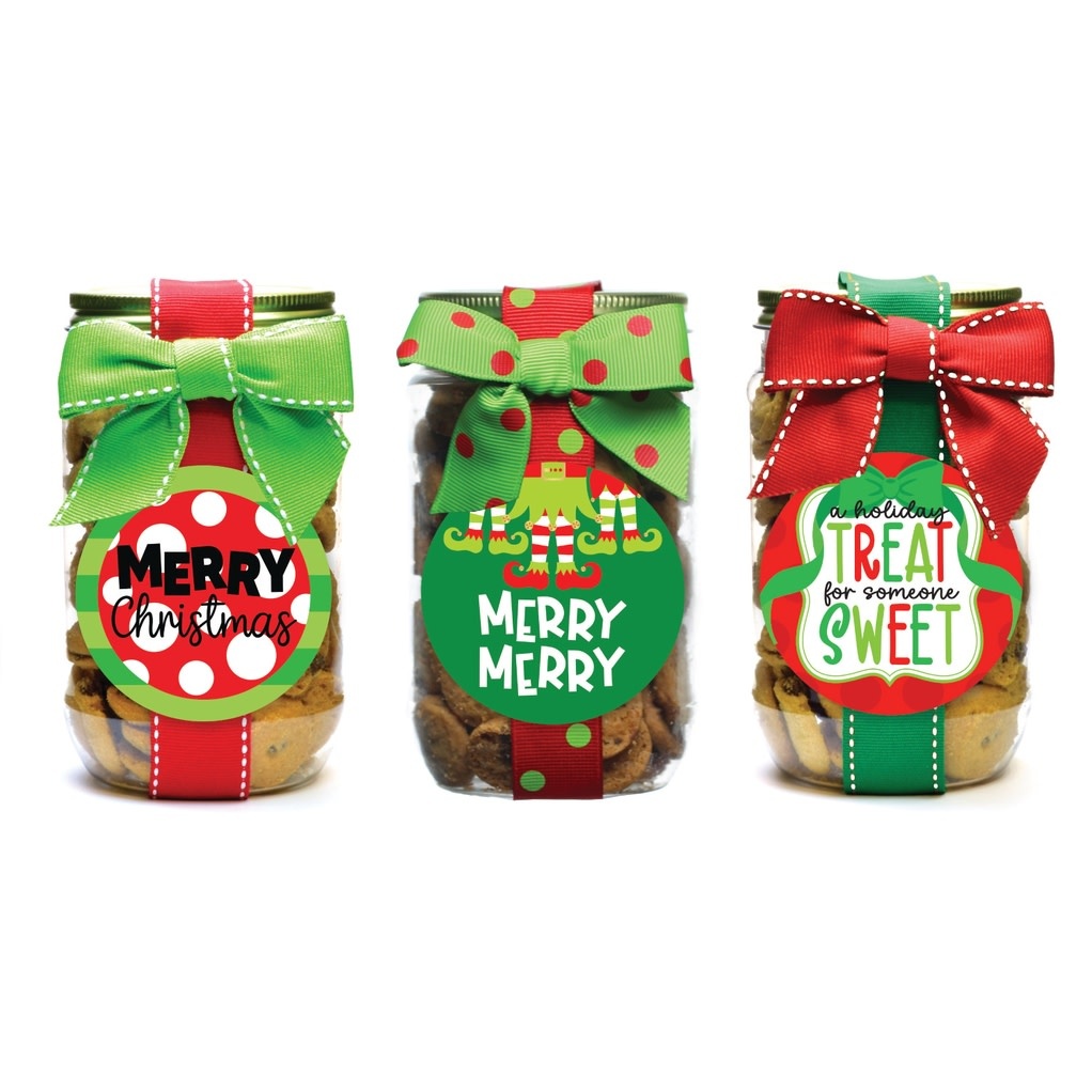 Christmas Holiday Chocolate Chip Cookie Pint Jars Amber Marie and Company