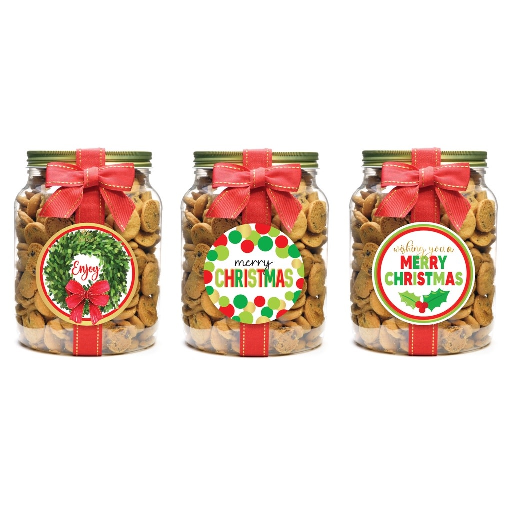 Christmas Chocolate Chip Cookie Half Gallon Jars Amber Marie and Company