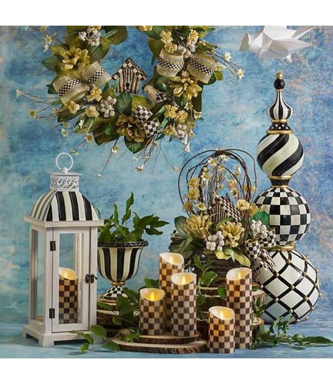 MACKENZIE CHILDS Courtly Check Flicker Pillar