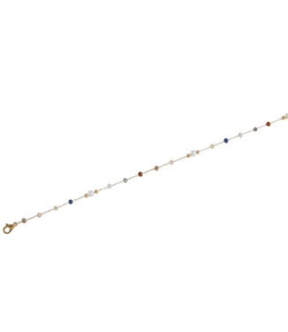 15" Glass Crystal  Pearl Station Necklace