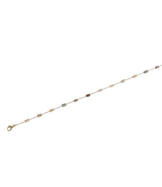 14.5" Dainty Glass Crystal Necklace With Extender