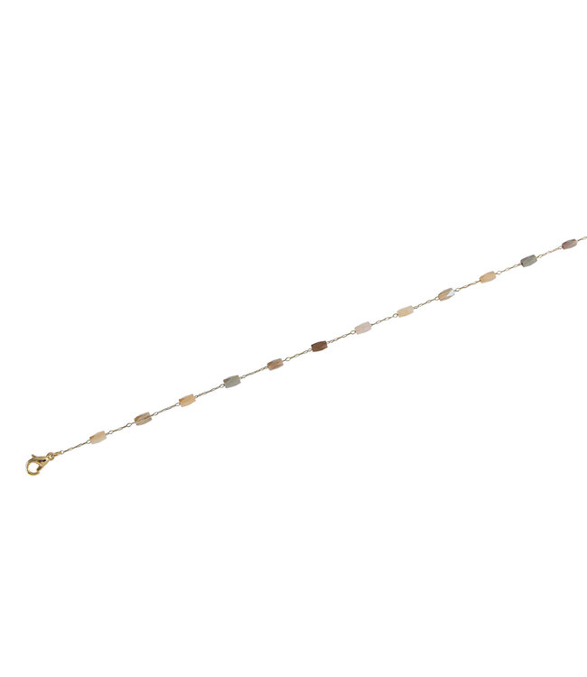 14.5" Dainty Glass Crystal Necklace With Extender