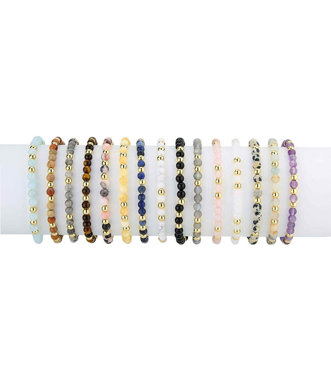 4MM Gold Ball H20 Resistant Semi Precious Stone