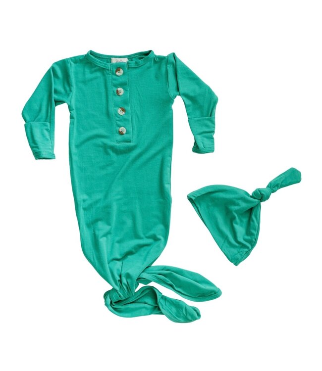 Newborn Knotted Baby Gown and Hat Set