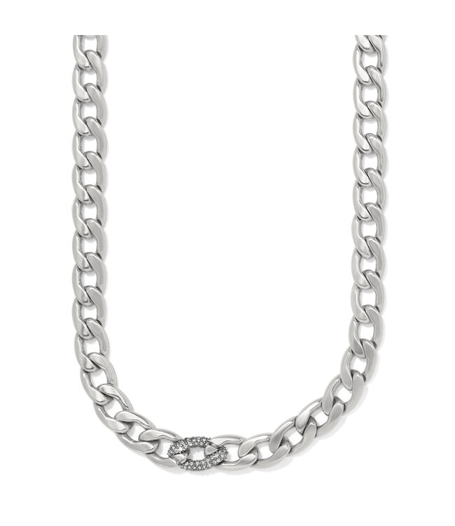 BRIGHTON Cleo Pave Link Necklace - Silver