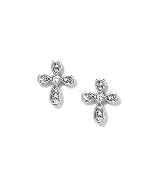 BRIGHTON Enchanting Cross Silver Post Earrings