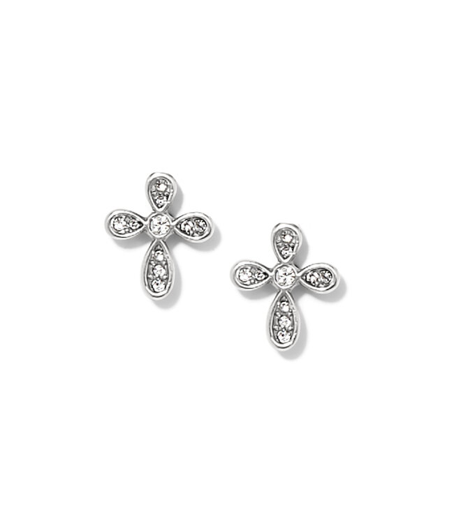 BRIGHTON Enchanting Cross Silver Post Earrings
