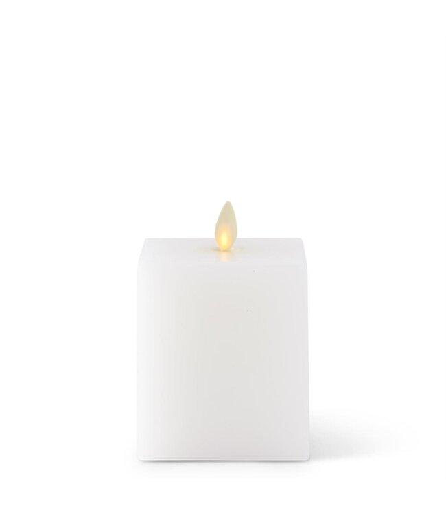 White Wax Luminara Small Indoor Square Candles