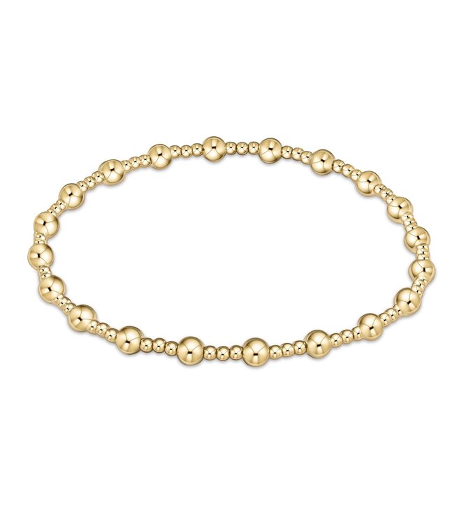ENEWTON Egirl Classic Sincerity Pattern 4MM Bead Bracelet- Gold