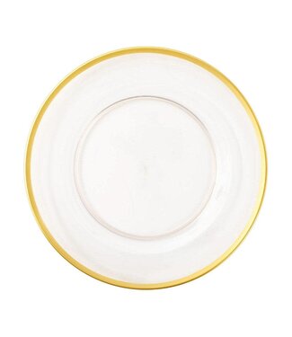 Acrylic Plate Charger in Clear with Gold Rim