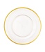 Acrylic Plate Charger in Clear with Gold Rim
