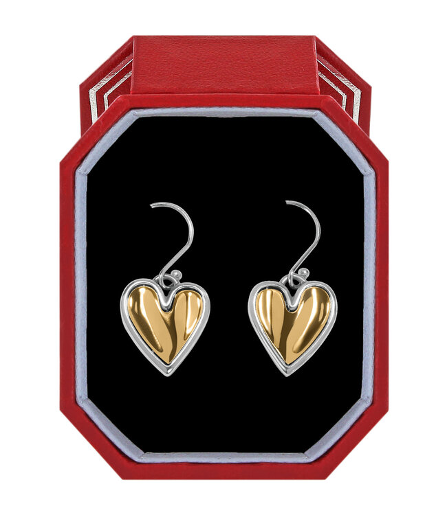 BRIGHTON Cascade Heart Reversible French Wire Earrings Gift Box