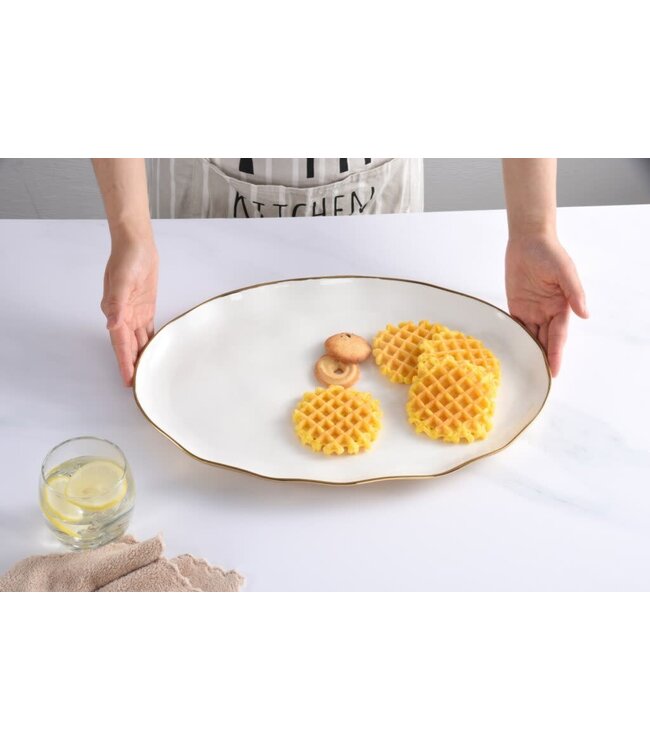 PAMPA BAY White Oval Tray