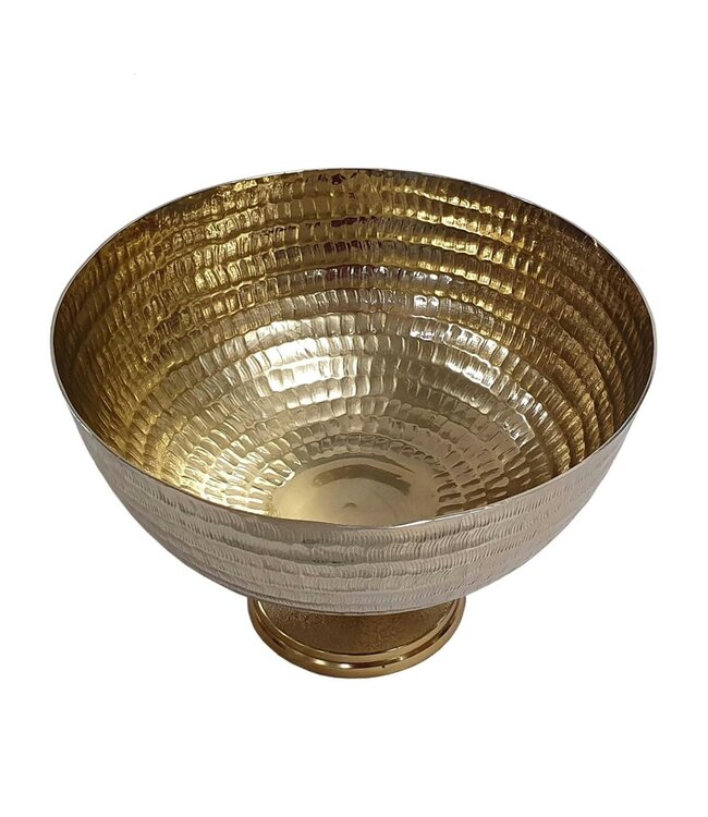 Decorative Aluminum Pedestal Bowl - Gold
