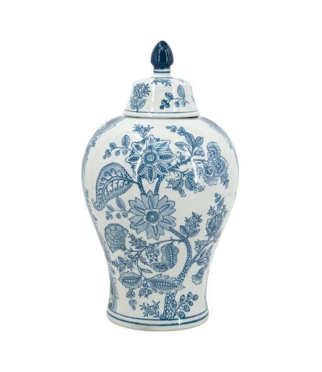 14.5 Inch Porcelain Lidded Jar