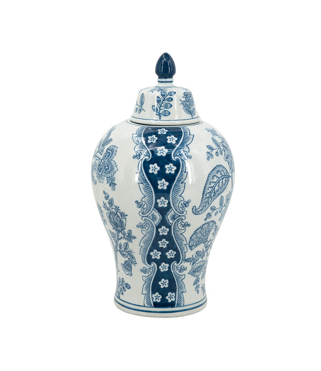 14.5 Inch Porcelain Lidded Jar
