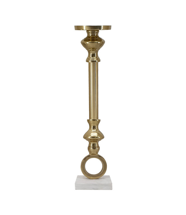 21" Aluminum Pillar Candle Holder - Gold