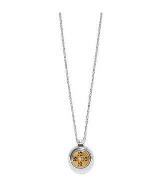 BRIGHTON Mosaic Round Two Tone Mini Necklace
