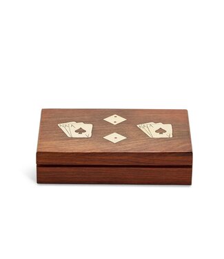 The Turf Club Cards and Dice Set in Hand-Crafted Wooden Box