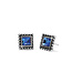 BRIGHTON Sparkle Square Blue Mini Post Earrings