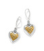 BRIGHTON Mosaic Heart Two Tone Leverback Earrings