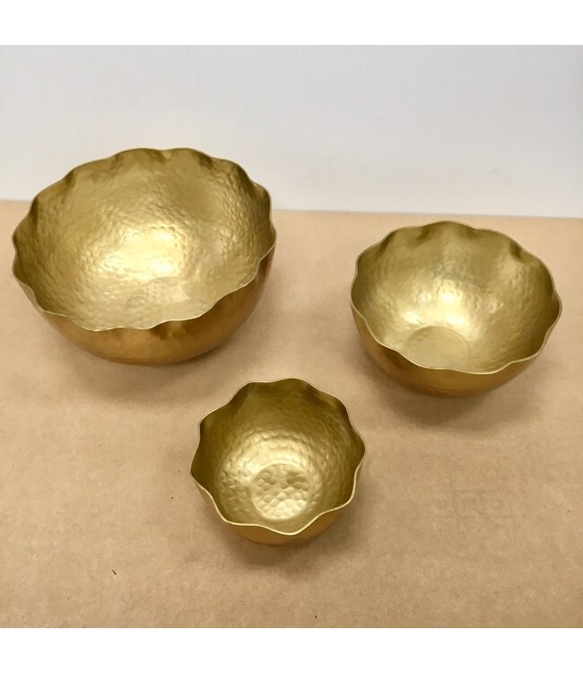 Gold Hammered Petal Bowl
