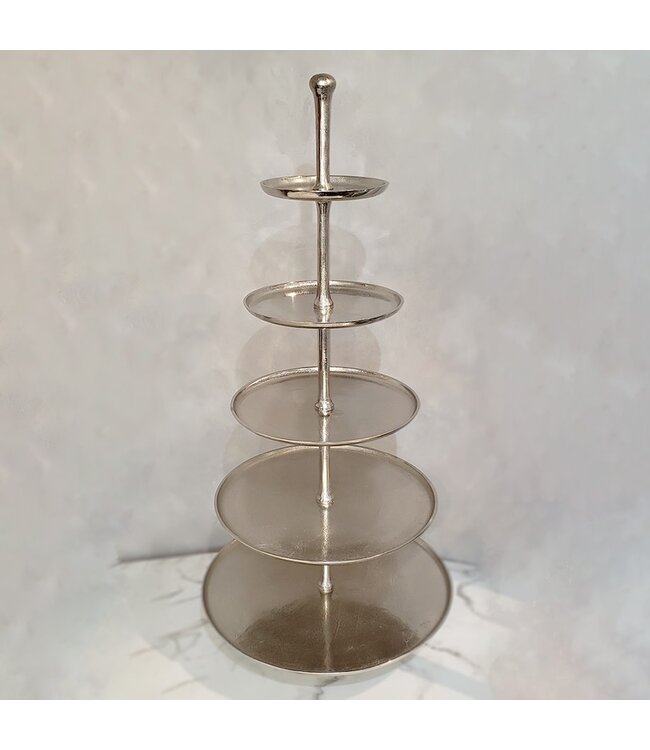 Silver Textured 5-Tier Stand