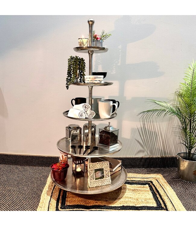 Silver Textured 5-Tier Stand