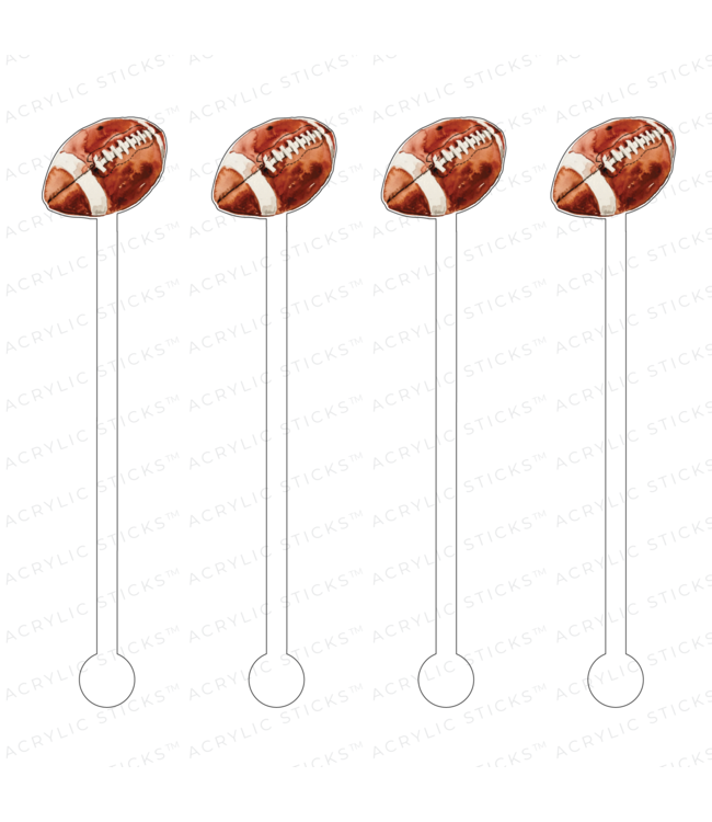 Football Acrylic Stir Sticks - Sold as Set