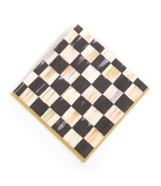 MACKENZIE CHILDS Courtly Check Paper Napkinds - Luncheon - Gold