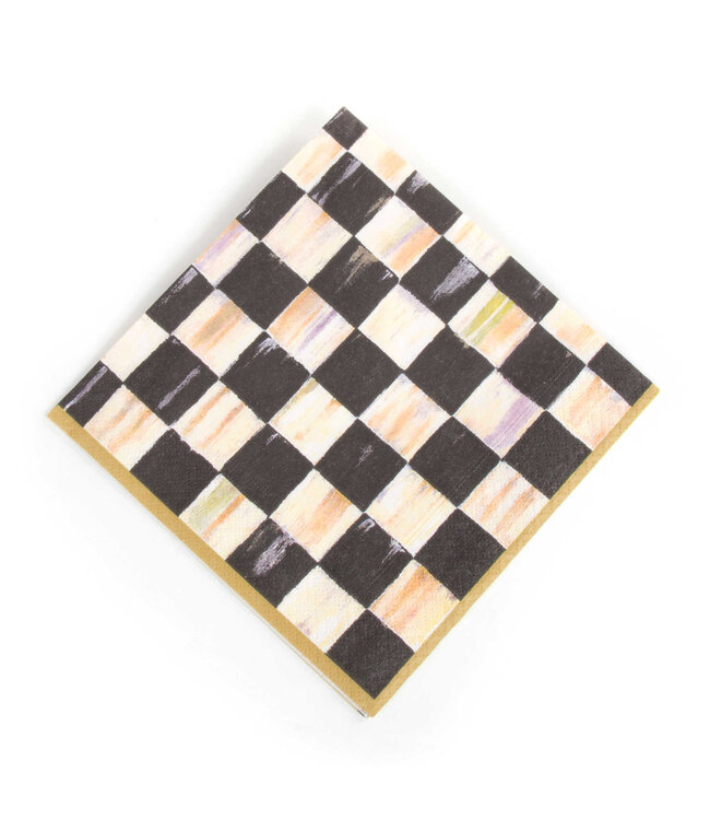 MACKENZIE CHILDS Courtly Check Paper Napkinds - Luncheon - Gold