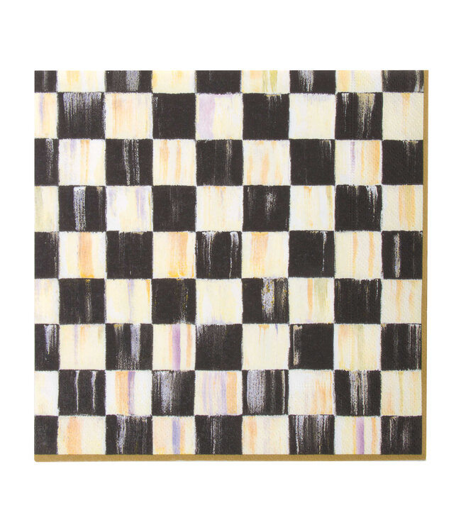 MACKENZIE CHILDS Courtly Check Paper Dinner Napkins - Gold