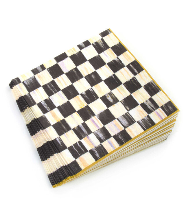 MACKENZIE CHILDS Courtly Check Paper Dinner Napkins - Gold