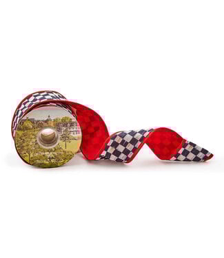 MACKENZIE CHILDS Courtly Check Red Back 2.5" Ribbon