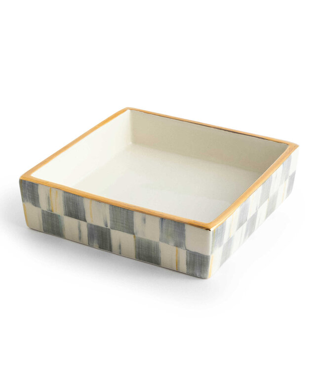 MACKENZIE CHILDS Sterling Check Cocktail Napkin Holder