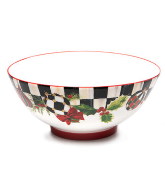 MACKENZIE CHILDS Deck the Halls Serving Bowl
