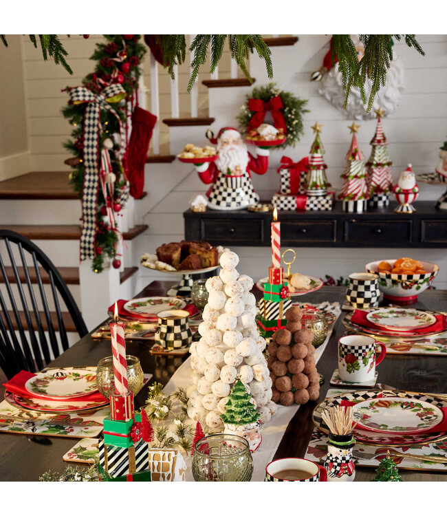 MACKENZIE CHILDS Deck the Halls Serving Bowl