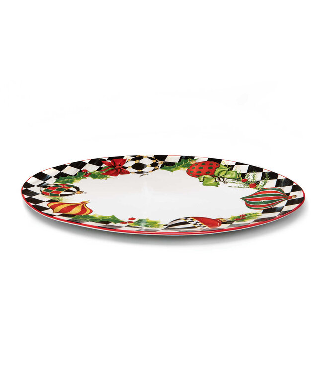 MACKENZIE CHILDS Deck the Halls Serving Platter