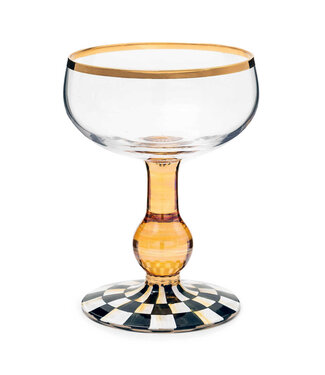 MACKENZIE CHILDS Courtly Check Coupe Glass