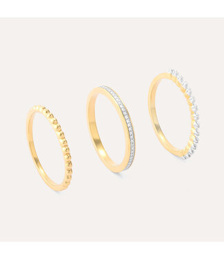 ELLA STEIN Diamonds and Bubbles of Gold Stackable Ring