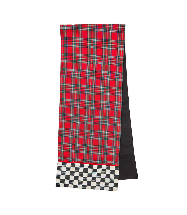 MACKENZIE CHILDS Red Tartan Check Table Runner