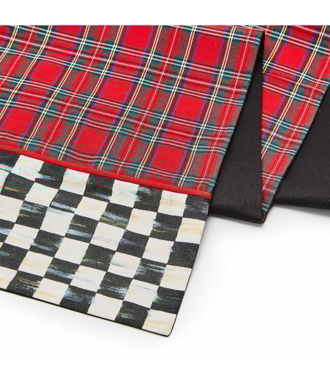 MACKENZIE CHILDS Red Tartan Check Table Runner