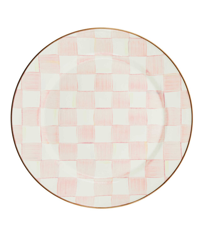 MACKENZIE CHILDS Rosy Check Enamel Charger/Plate